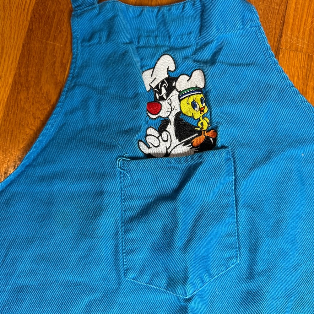 Vintage Rare 1994 ACME Home Works Warner Bros Blue Sylvester Tweety Smock Apron